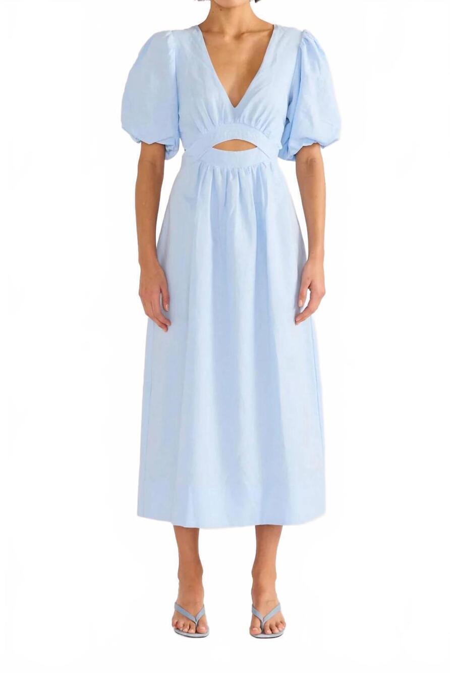 NEW MINKPINK pandora midi dress in sky blue